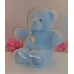 Plush Baby Gund My First Teddy  Blue Chenille Bear 9" 021033 Soft Plush Toy Sewn Eyes